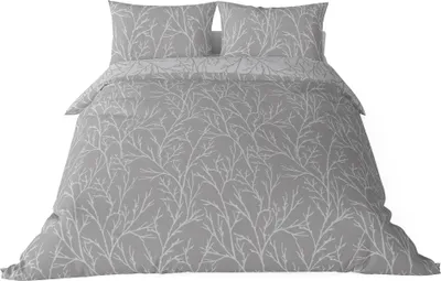 Immagine prodotto di Set di biancheria da letto reversibile Brielle Mako Satin 100% cotone/tessuto 220 con cerniera 3 pezzi copripiumino 240x260 cm federa 2*65x65 cm grigio scuro grigio chiaro