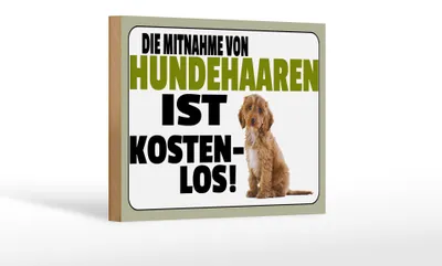 Produktbild von Holzschild Spruch 18x12cm Mitnahme Hundehaaren
