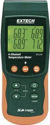 Produktbild von EXTECH SDL200 2-/4-Kanal-Temperatur-Messgerät mit Datenloggerfunktion auf SD-Karte, Thermometer -199 (SDL200)
