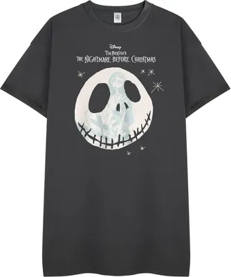 Immagine prodotto di The Nightmare Before Christmas - Camicia da notte per donna NS8706 (S) (Nero/Bianco)