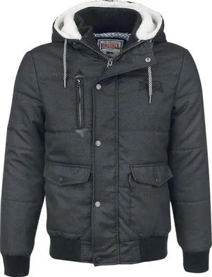 Obrázek produktu pro Pánská zimní bunda s kapucí regular fit FOX HILL Anthracite XXXL Lonsdale