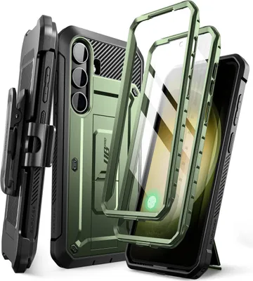 Produktbild von Supcase, Samsung Galaxy S24 / S25 stoßfeste Rundumhülle mit Ständer, Khaki