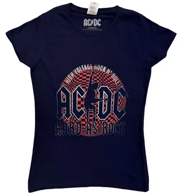 Obrázok produktu pre AC/DC Hard As Rock Navy Blue L Dámske Tričko