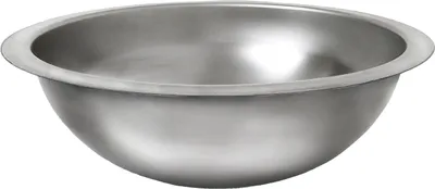 A stainless steel bowl on a white background.