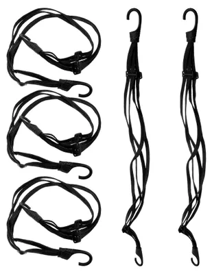 Produktbild von 5 Stück elastische Gummiseile mit Haken für Motorradhelme und Gepäck