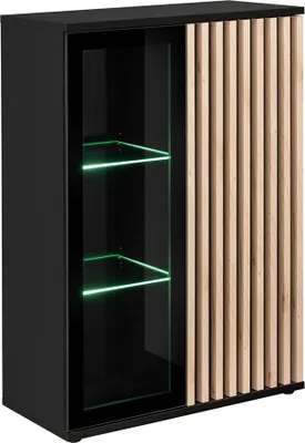 Produktbild von Highboard, schwarz mit Hickory Eiche, CATANZARO-164