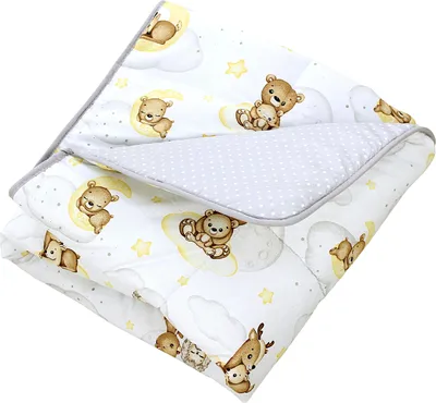 Produktbild von TupTam Baby Spielmatte Kinder Große Spieldecke Gepolstert XXL Krabbeldecke 120 x 120 cm Babyzimmer Schlafteppich, Farbe: Tiere auf Wolken / Weiß / Grau / Beige