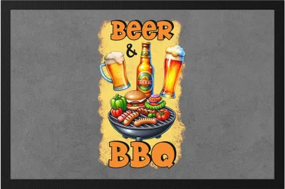 Produktbild von Beer & BBQ Bier Grillen lustiges Bier Spruch Fußmatte