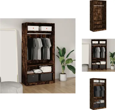 Produktbild von vidaXL Kleiderschrank Räuchereiche 100x50x200 cm Holzwerkstoff -  Kleiderschränke