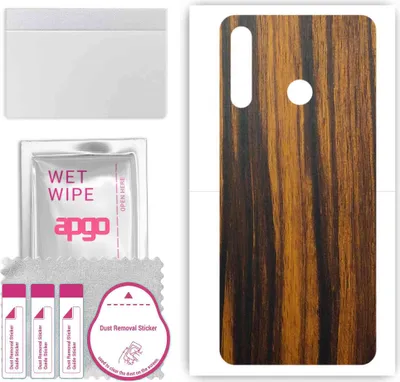 Produktbild von apgo Rückseite Schutzfolie, Skin, kompatibel mit Tecno Camon 12 Air, Hinten Displayschutzfolie aus Vinylfolie, kratzfest, einfache Montage - Tigerwood
