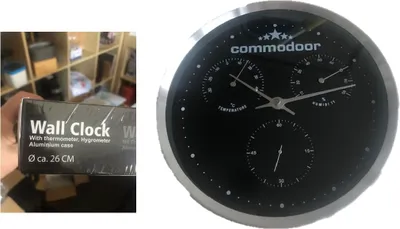 Produktbild von Quarz-Wanduhr mit Thermo-/Hygrometer