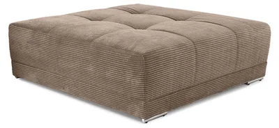 Produktbild von Polsterhocker XXL für Big-Sofa 120x120, Federkern Polstersitz Cord Braun Taupe / 15178