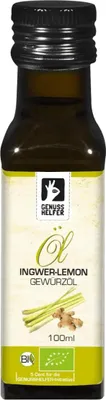 Produktbild von Ingwer Lemon Gewürzöl , kaltgepresst, Rapsöl mit Ingwer und Lemongras, Speiseöl zum Kochen und Backen, 100ml