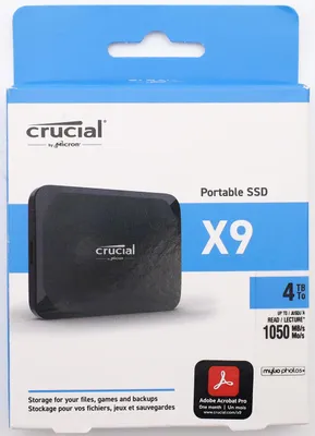 Produktbild von Crucial X9 Portable SSD 4TB USB-C 3.1 Solid State Drive externer Datenträger
