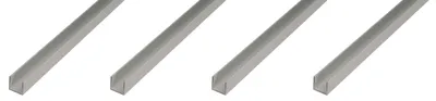 Image de Alberts, profil en U, aluminium, dimensions 10 x 15 x 10 x 1,5 mm, longueur 2 m, finition argentée par anodisation