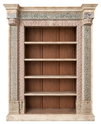 Productafbeelding van Antieke plank, model 157, van massief mangohout uit India, hoogte 230 cm