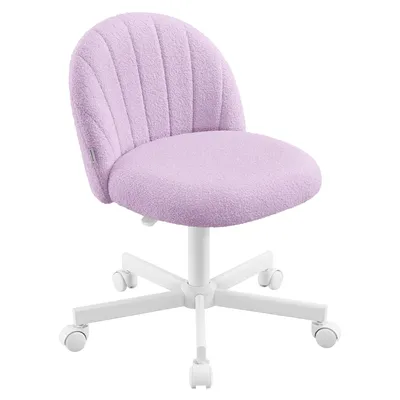 Obrázek produktu pro SONGMICS, kosmetické křeslo, kancelářské křeslo, potah z plyšové tkaniny, výškově nastavitelné, kompaktní design, fialová barva
