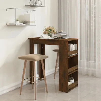 Imagen del producto de Maison Exclusive: Barra con estantería, roble ahumado, 102x50x103,5 cm, material de madera