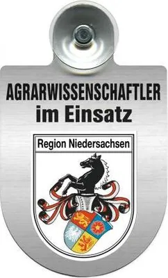 Produktbild von Einsatzschild mit Saugnapf - Agrarwissenschaftler im Einsatz - incl. Regionenwappen 393803 Color - Region Niedersachsen