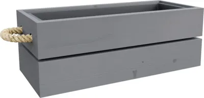 Obrázek produktu pro Truhlík dřevěný ROVNÝ 50 x 20 x 16 cm šedý