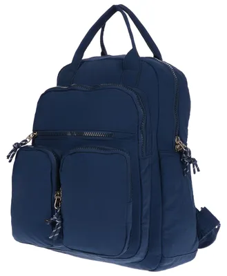 Produktbild von Kleiner Damen Rucksack Tasche Henkeltasche Nylon Optik Bag Freizeit Blau