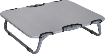 Produktbild von Hundeliege Outdoor, klappbar Erhöhtes Hundebett für kleine Hunde, Kühlendes Haustierliege mit Stahlrahmen, Haustierbett für Draußen Camping, 59 x 46 x 15 cm, Grau