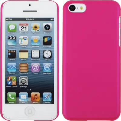 Produktbild von PhoneNatic Case kompatibel mit Apple iPhone 5c - Hülle pink gummiert Hard-case + 2 Schutzfolien