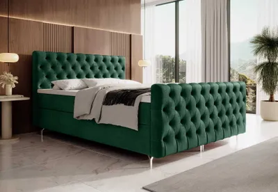 Produktbild von yourhouse24 Boxspringbett Chester Plus (Bonell-Matratze und Topperr), mit zwei Bettkästen (Farbe: Monolith 37, Größe: 160x200 cm)