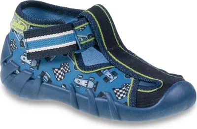 Produktbild von BEFADO Jungen Hausschuhe Speedy Klettverschluss Blau 18