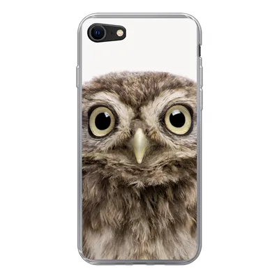 Produktbild von MuchoWow® Handyhülle Schutzhülle Hülle für iPhone 8 Eule - Eule - Porträt - Braun - Vogel - Jungen - Mädchen Silikon Softcase Handy Hülle - Schutzhaube