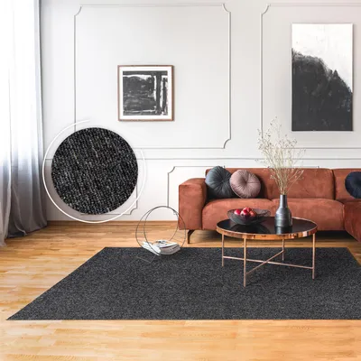 Produktbild von Teppich Wohnzimmer Schlafzimmer Kurzflor Waschbar Melierte Optik Einfarbig Weich Grösse 200x280 cm