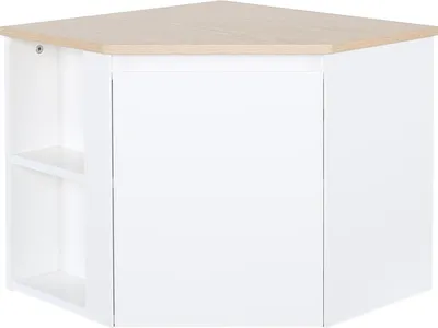 Produktbild von SORRENTO Eckwaschtisch 52x45x52 cm, platzsparend, mit offenen Nischen und integriertem Regal