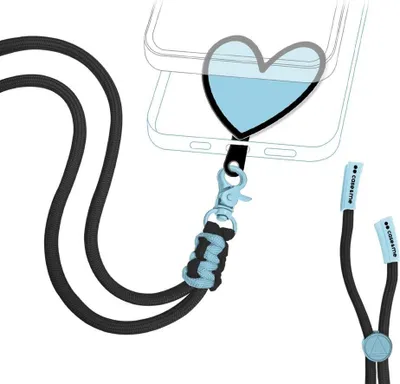 Produktbild von SBS CMUNILACEHEART1, Umhängegurt, Hellblau, Stoff, Universal, 0,7 m, 90 mm
