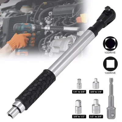 Produktbild von 1/2" Offset-Verlängerungsschlüssel Schlagschrauber-Verlängerungssatz | Für Bohrmaschinen, für enge Räume, Autozubehör, Chrom-Vanadium-Stahl, austausch