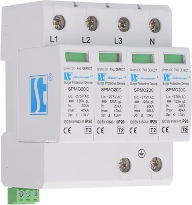 Imagen del producto de Varistor de protección contra sobretensiones, tipo 2 (clase C), de cuatro polos, modelo SPMO20C/4P