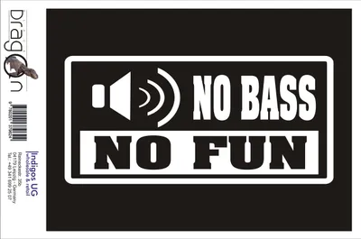 Produktbild von Aufkleber / Autoaufkleber - JDM / Die cut / Auto / OEM - No bass no fun - 210x100mm rot - Heckscheibe / Heckscheibenaufkleber