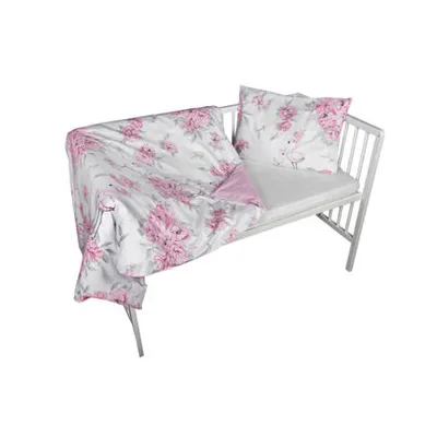 Produktbild von COSING 2-teiliges Bettwäsche-Set - Pfingstrosen & Flamingos