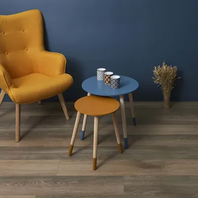 Produktbild von Set von 2 Tischen bicolor Gelb Blau Home Deco Factory