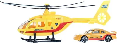 Produktbild von Hubschrauber inkl. Auto Feuerwehr Polizei Modell Spielzeug Ambulance
