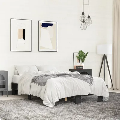 Productafbeelding van Maison Exclusive - Bedframe, zwart, 120x200 cm, gemaakt van houtvezel en metaal