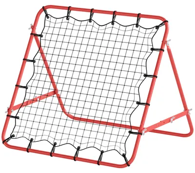 Produktbild von HOMCOM Fußball Rebounder Kickback Tor Rückprallwand Netz Metallrohr Rot+Schwarz