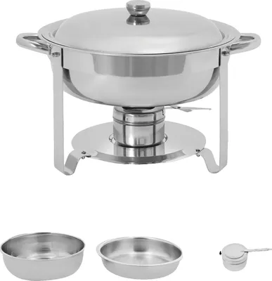 Obrázok produktu pre Súprava na ohrievanie jedál, samoobslužný ohrievač jedál, moderný minimalistický štýl, strieborná 2 kusy