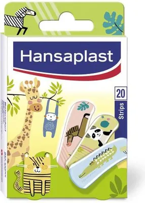 Imagen del producto de Hansaplast Kids Animal, 1,9 x 7,2 cm, rectangular, multicolor, 20 unidades