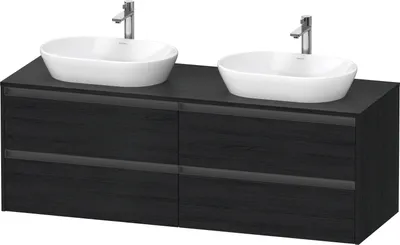 Produktbild von Duravit Ketho.2 Wastafelonderkast 160x55x56,8 cm Mat Eiken (zwart)
