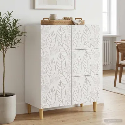 Obrázok produktu pre vidaXL Komoda, lesklá biela, 66 x 34,5 x 90 cm, drevotrieska