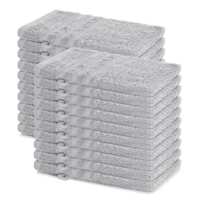 Produktbild von Lavea® 20er Set Waschhandschuh 15x21 cm – Waschhandschuhe 100% Baumwolle, waschbar – Frottierserie Elena –  Silber