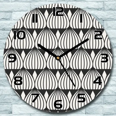 Produktbild von Wanduhr aus Glas Rund fi 30 Geometrisches Muster Quarz Deko Schlafzimmer Büro