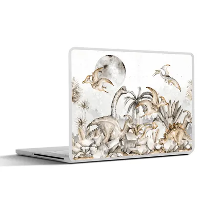 Produktbild von MuchoWow® Laptop Aufkleber Sticker Cover Dino - Dschungel - Natur - Tiere - Kinder - Kinder 30x21 cm - Sticker für Laptop - Selbstklebend