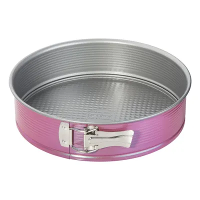Produktbild von Zenker creative studio Springform Ø 26 cm, Backform mit Flachboden, runde Kuchenform mit Antihaftbeschichtung, kreatives Backen (Farbe: rosa, silber)