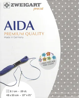Immagine prodotto di AIDA Zweigart pretagliata 20 ct. Aida 3326 extra fine colore 3189 marrone chiaro a pois, tessuto contato per punto croce 48x53cm